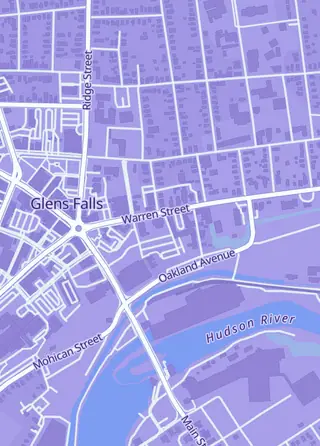 Street map around Trading Card Hub, Glens Falls