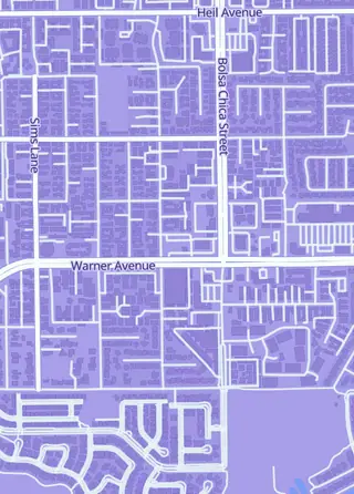 Street map around Trainer Center HB, Huntington Beach