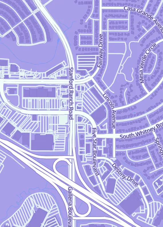 Street map around True Sports Cards & Collectibles, 6661 Stanford Ranch Rd Ste P, Rocklin, CA