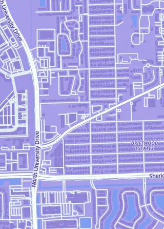 Street map around T'z Toys and Games, Davie