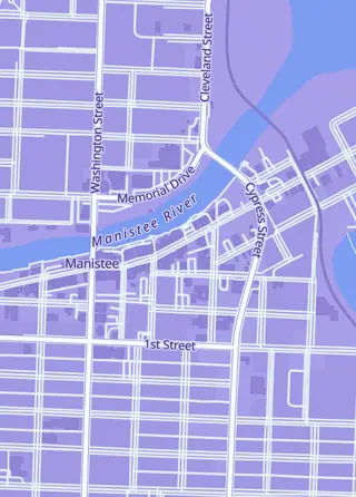 Street map around Up North Collectors, Manistee