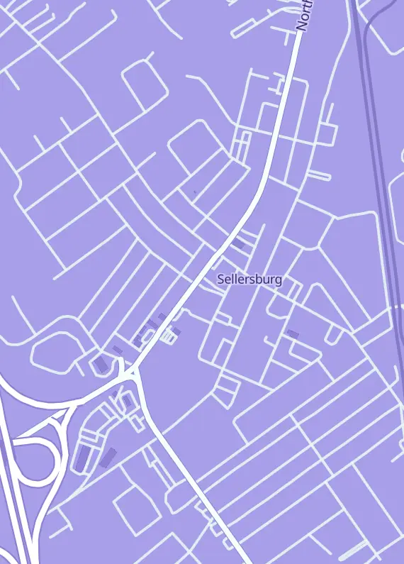 Street map around UpScale Hobbies, 123 S Indiana Ave, Sellersburg, IN