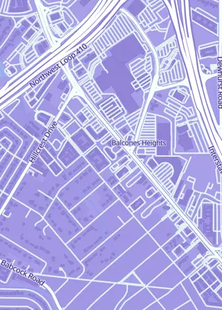 Street map around Vanguards Vault, Balcones Heights