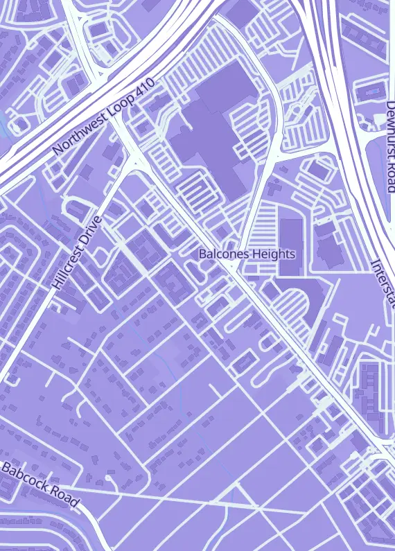 Street map around Vanguards Vault, 4515 Fredericksburg Rd #6, Balcones Heights, TX