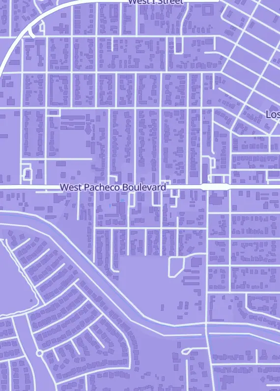 Street map around Vault RNG, 241 W Pacheco Blvd Suite E, Los Banos, CA