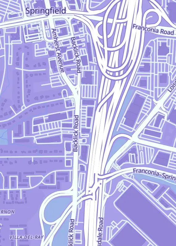 Street map around Victory Comics Springfield, 6681 Backlick Rd, Springfield, VA