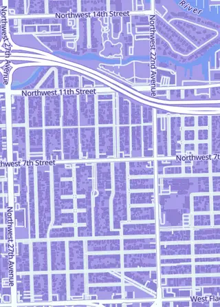 Street map around Villains TCG, Miami