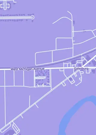 Street map around Voss Media Board Game Cafe, Galesburg