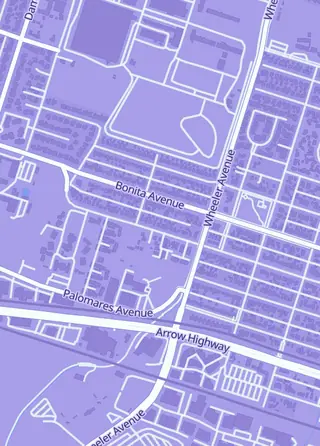Street map around VRare, La Verne