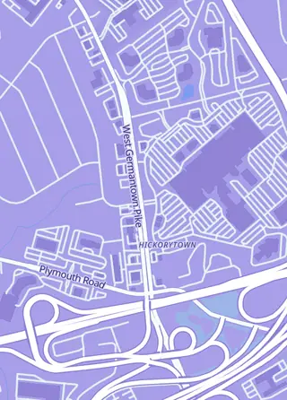 Street map around Waffles And Enthusiasm, Plymouth Meeting
