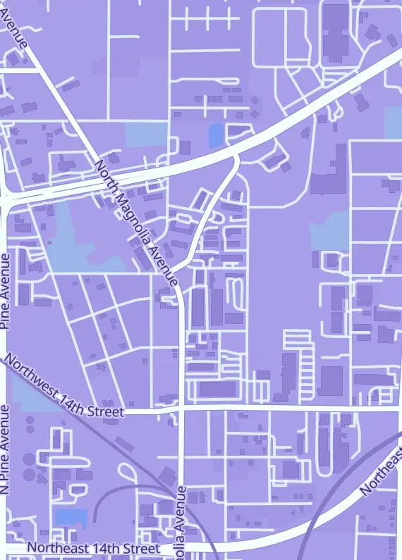 Street map around Warpfire Minis, 1635 N Magnolia Ave, Ocala, FL