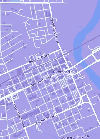 Street map around Whale Island Exchange, Richmond