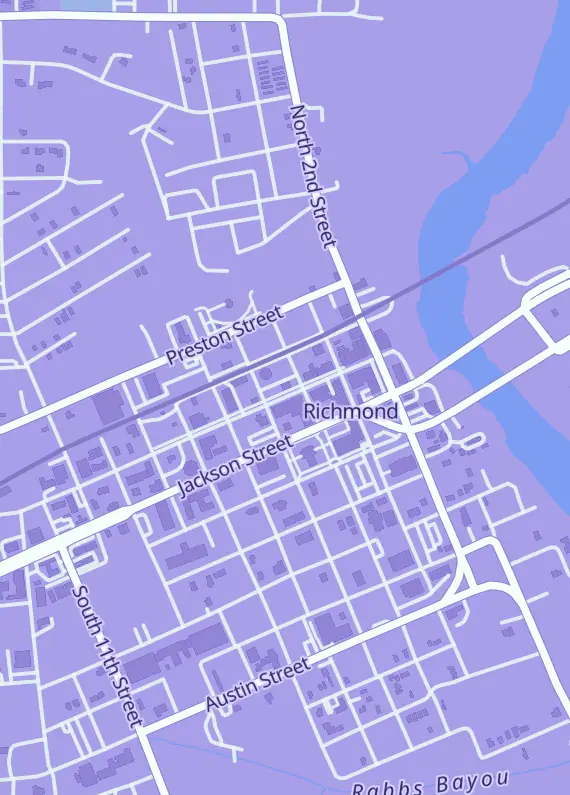 Street map around Whale Island Exchange, Richmond, TX
