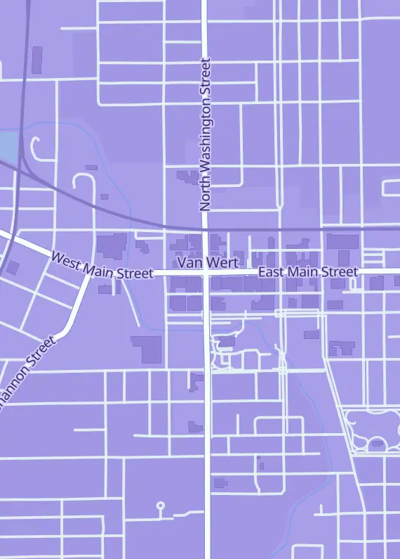 Street map around Wild West Wizards LLC, 100 W Main St, Van Wert, OH