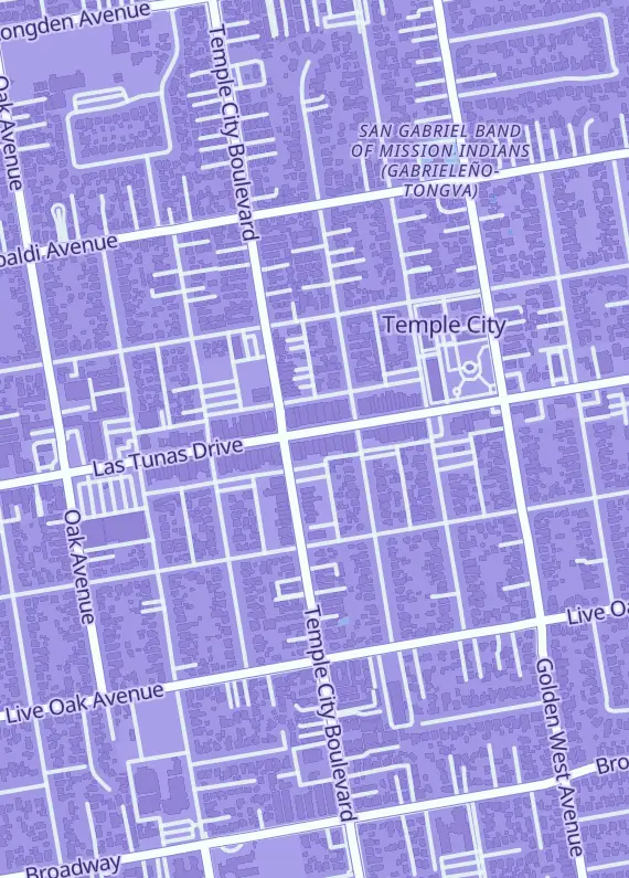 Street map around WildCardCyclone, 9614 Las Tunas Dr, Temple City, CA
