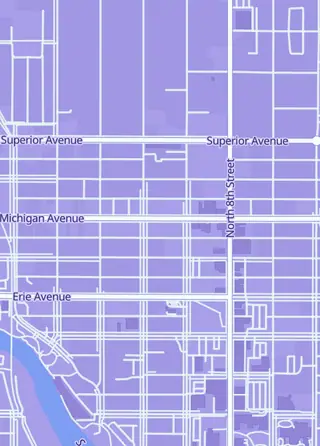 Street map around Wilson Trading Card Co., Sheboygan