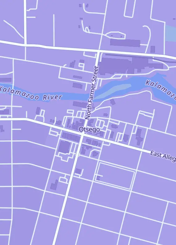 Street map around Winterforce Gaming, 118 N Farmer St, Otsego, MI