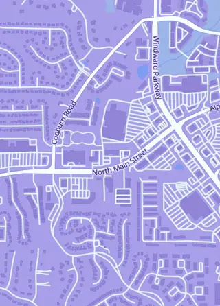 Street map around wolcow gaming, Alpharetta