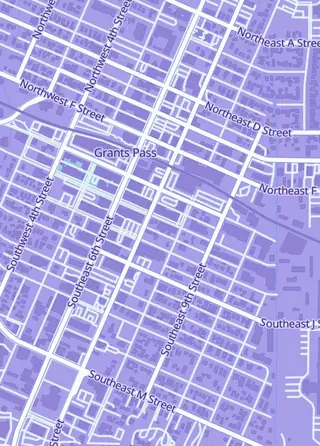 Street map around Wonderland Games, Grants Pass
