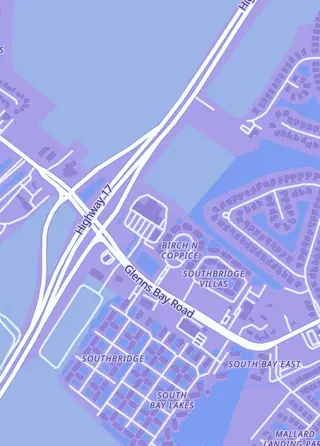 Street map around WorldFire Games, Myrtle Beach