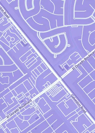 Street map around X-Ray Games, Houston