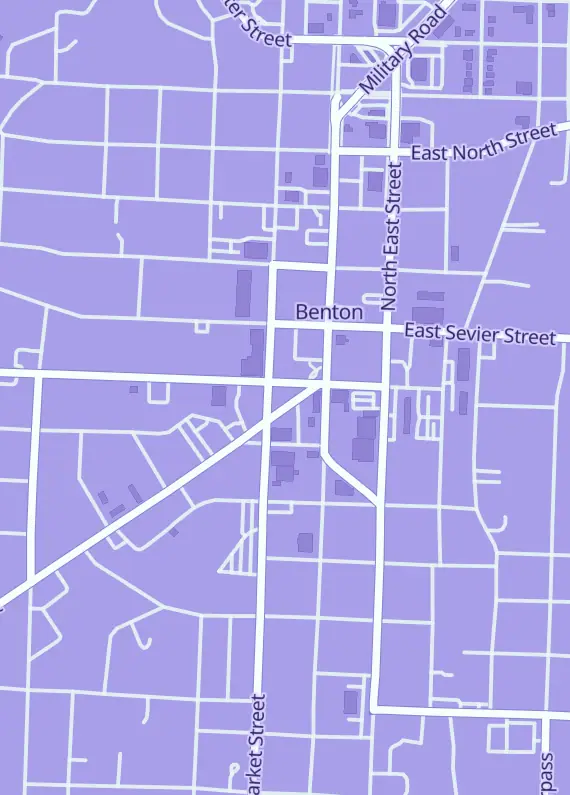 Street map around Zehtty's, 146 W South St, Benton, AR