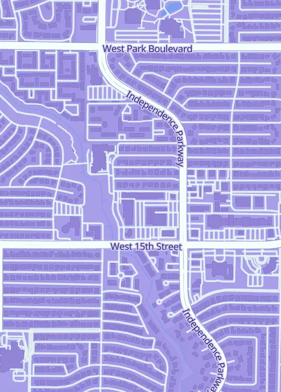 Street map around Zenith TCG, 2995 W 15th St, Plano, TX