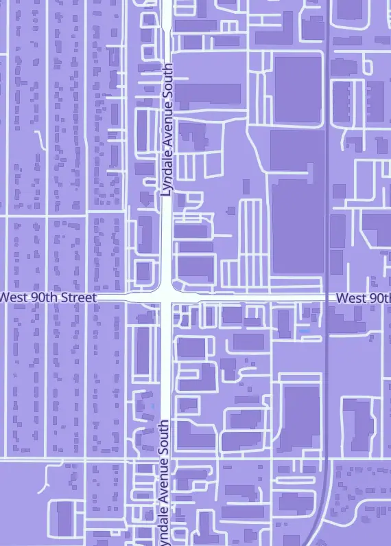 Street map around Zkarlo, Inc., 8933 Lyndale Ave S, Bloomington, MN