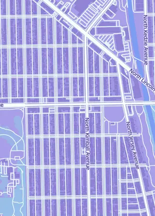 Street map around Zombie Unicorn Comics, Chicago